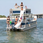 destin pontoon boat rental with slide