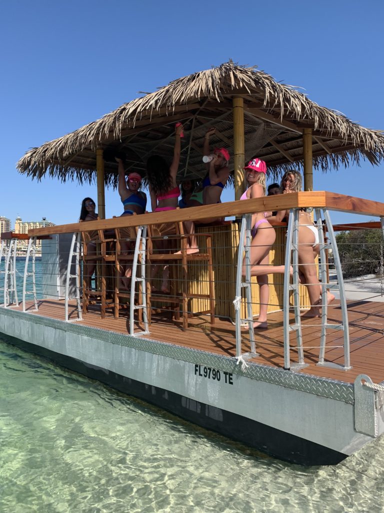 destin booze cruise crab island tiki boat bar boat tour