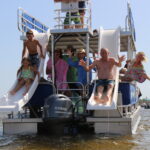 crab island boat rentals pontoon slides